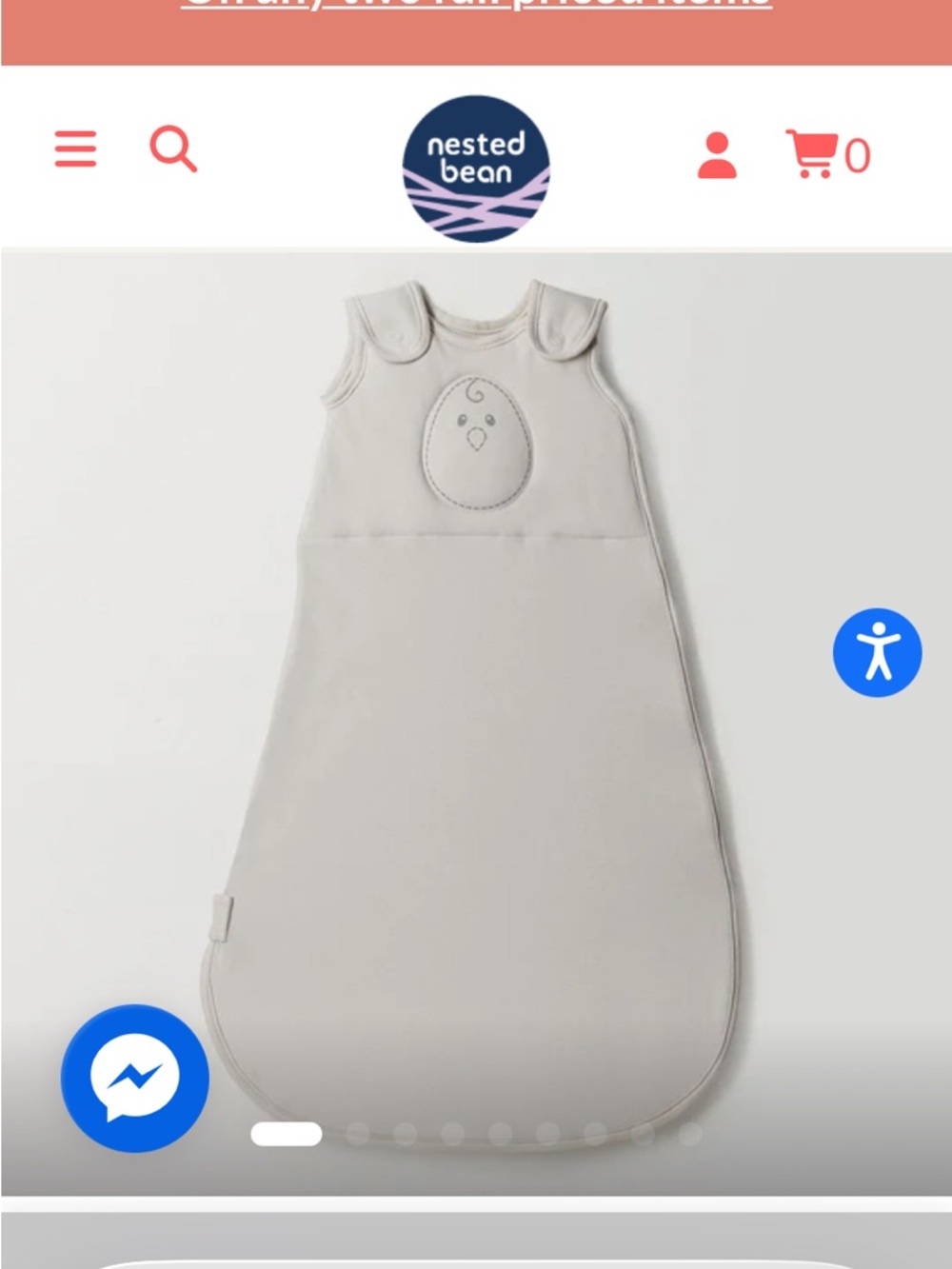 Nested Bean Cream Zen Sack Classic Sleep Sack